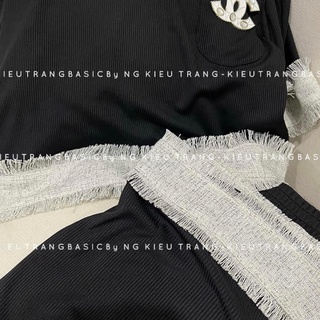 set áo len tăm phối dạ