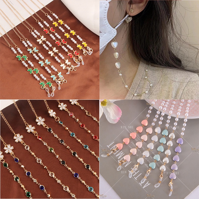 Dây Đeo Mắt Kính Đính Ngọc Trai Giả Thời Trang Giá Đỡ