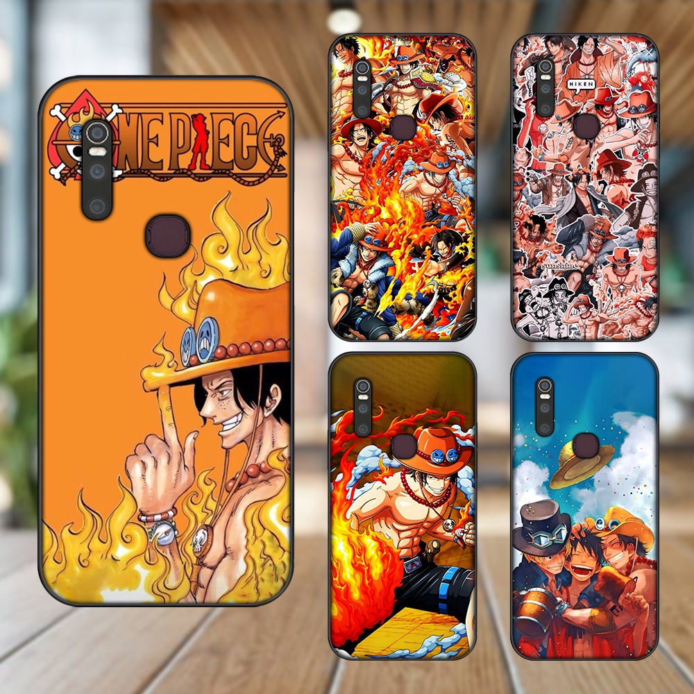 Ốp lưng Vivo V15 viền đen in hình Ace One Piece