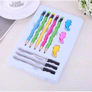 Bộ 3 đệm tay cầm bút kèm 5 bút chì