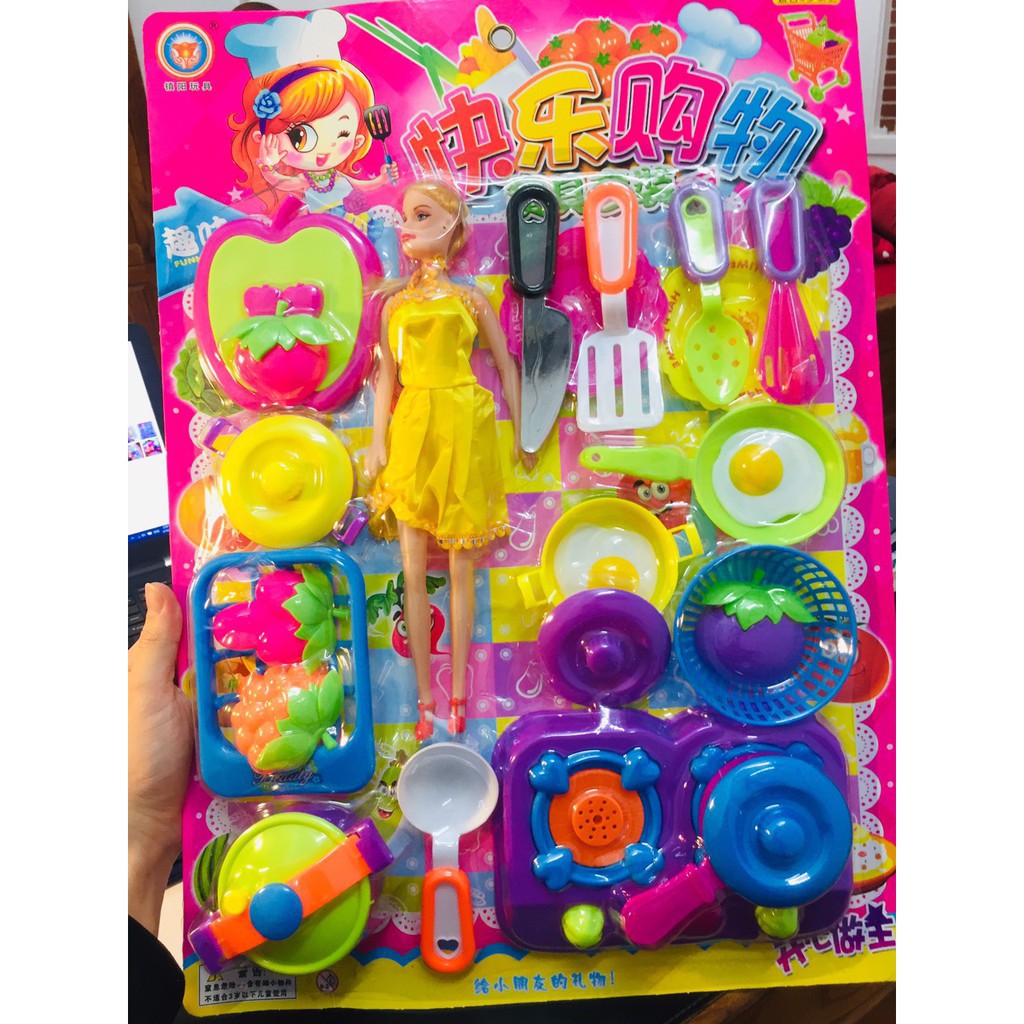 Bộ đồ chơi nấu ăn kitchen LOẠI TO tặng kèm búp bê