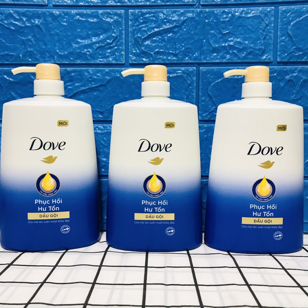 Dầu gội phục hồi tóc Dove Phục Hồi Hư Tổn Công nghệ độc quyền Định Vị Hư Tổn Chính Xác cho tóc suôn mượt, khỏe đẹp 880g