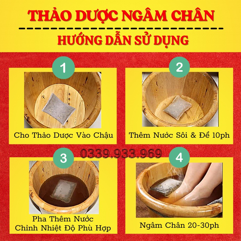 Thảo Dược Ngâm Chân, Bột Ngâm Chân - Thải Độc Cơ Thể, Giảm Đau Nhức Xương Khớp - Tê Chân - Giảm Hôi Chân