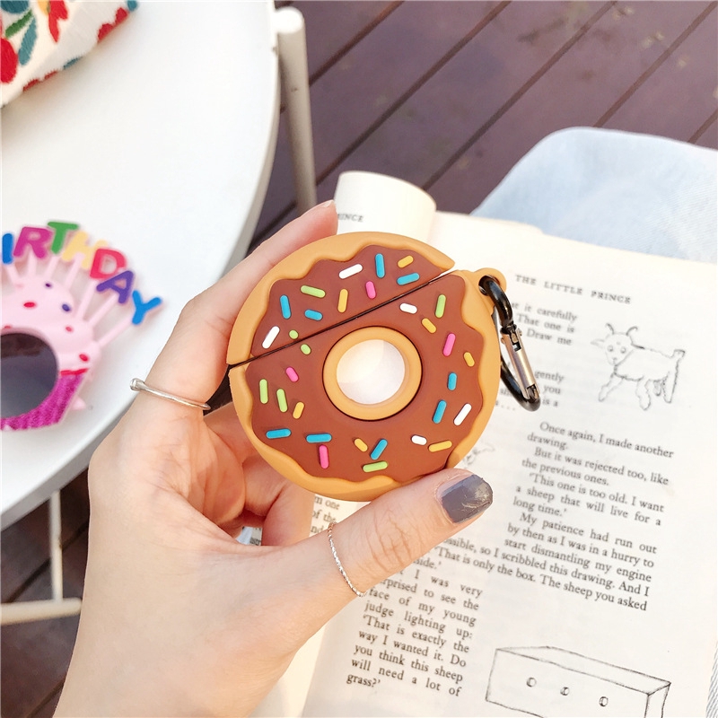 CREATIVE Vỏ Đựng Bảo Vệ Hộp Sạc Tai Nghe Airpods 1 / 2 Chống Sốc Hình Bánh Donut