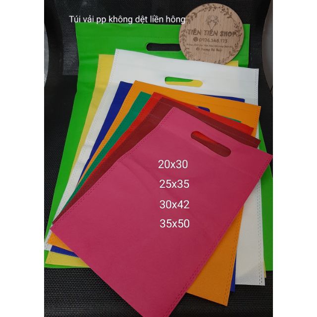 Túi vải pp không dệt liền hông đựng đô tiện dụng nhiều màu, nhiều size tientienshop
