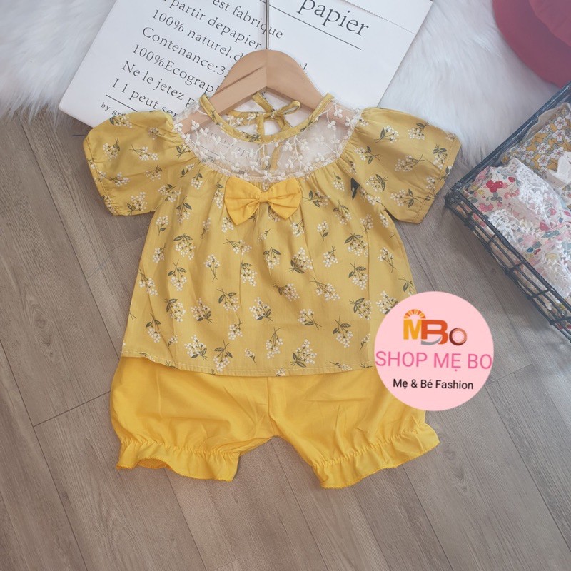 QUẦN ÁO TRẺ EM - ĐỒ BỘ HÈ BỘ ĐŨI CHO BÉ GÁI từ 8-16 kg dáng áo BABYDOLL cực xinh MEBO5