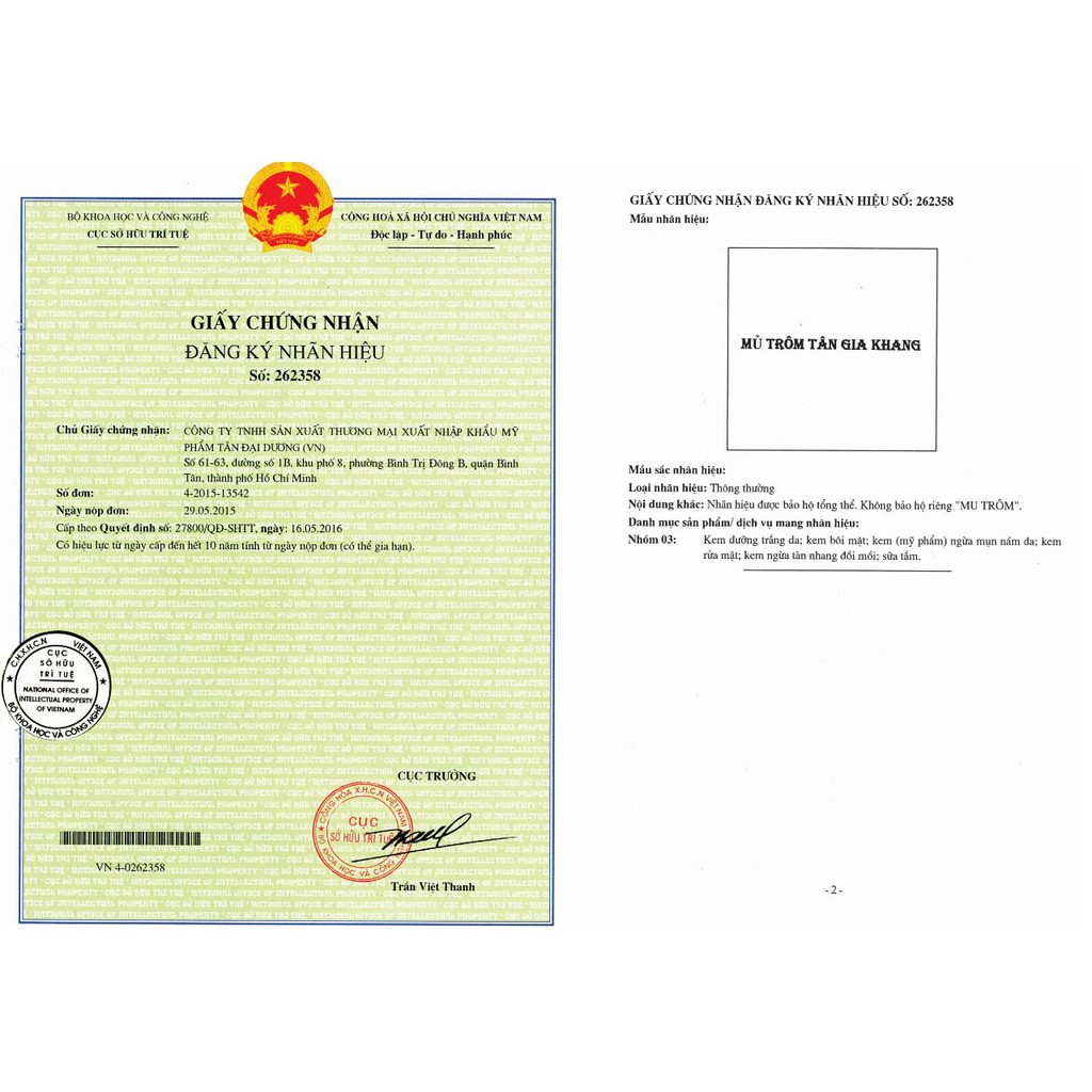 Kem dưỡng trắng, ngừa lão hóa da 6g Tân Gia Khang 118.5k