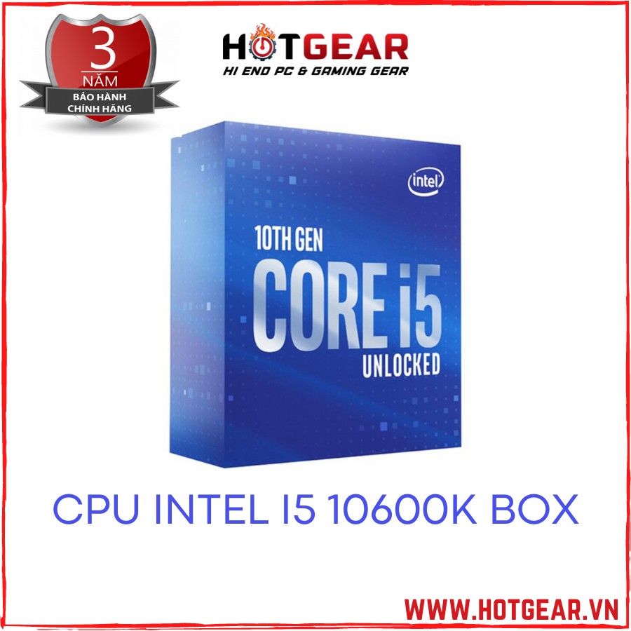 CPU Intel Core i5 10600K (4.10 Up to 4.80GHz, 12M, 6 Cores 12 Threads) Box intel bảo hành 36T