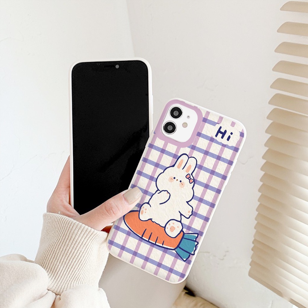 Ốp Lưng Iphone vuông Hi Rabit Ốp Iphone 12 pro kẻ caro 11 Pro Max 6 6s 7 8 Plus XR X XS MAX 13 13pro max