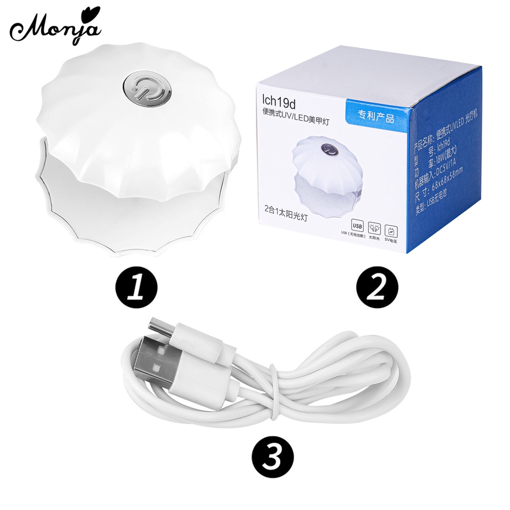 Đèn sấy sơn móng tay mini Monja 18w hình vỏ sò độc đáo nhỏ gọn