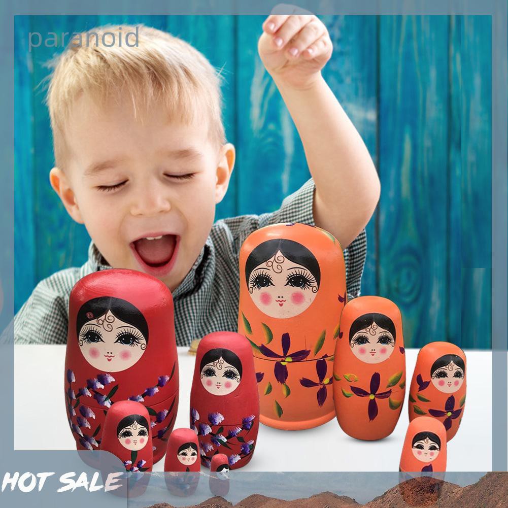 Búp Bê Nga Matryoshka Bằng Gỗ 5 Lớp Nhiều Màu Sắc