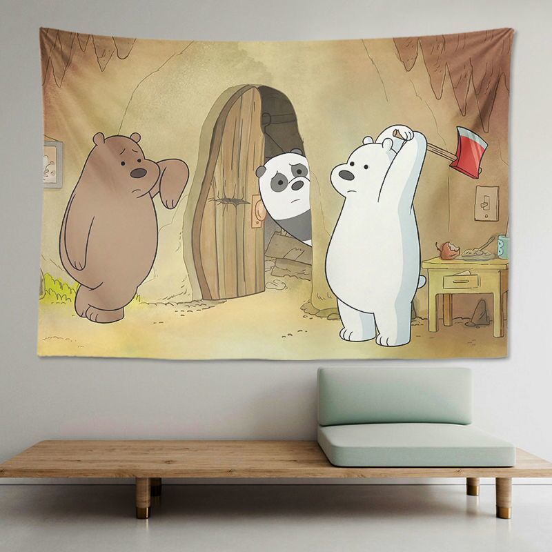 We Bare Bears Nền Vải Phòng ngủ Treo Vải Thiết yếu Phòng ngủ Tập thể Đầu giường Nền Vải Thảm Trang trí Phòng Vật phẩm Áp phích Những gì bạn thấy là những gì bạn nhận được