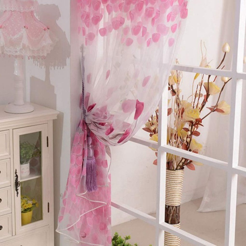 Rèm Cửa Xuyên Thấu Họa Tiết Hoa Tulip