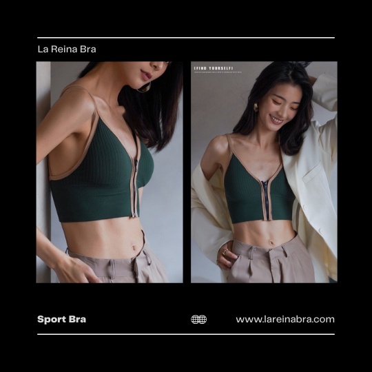 ÁO BRA 2 dây LA REINA BRA - LRAB046 có khoá kéo phía trước, có đệm lót dày dặn