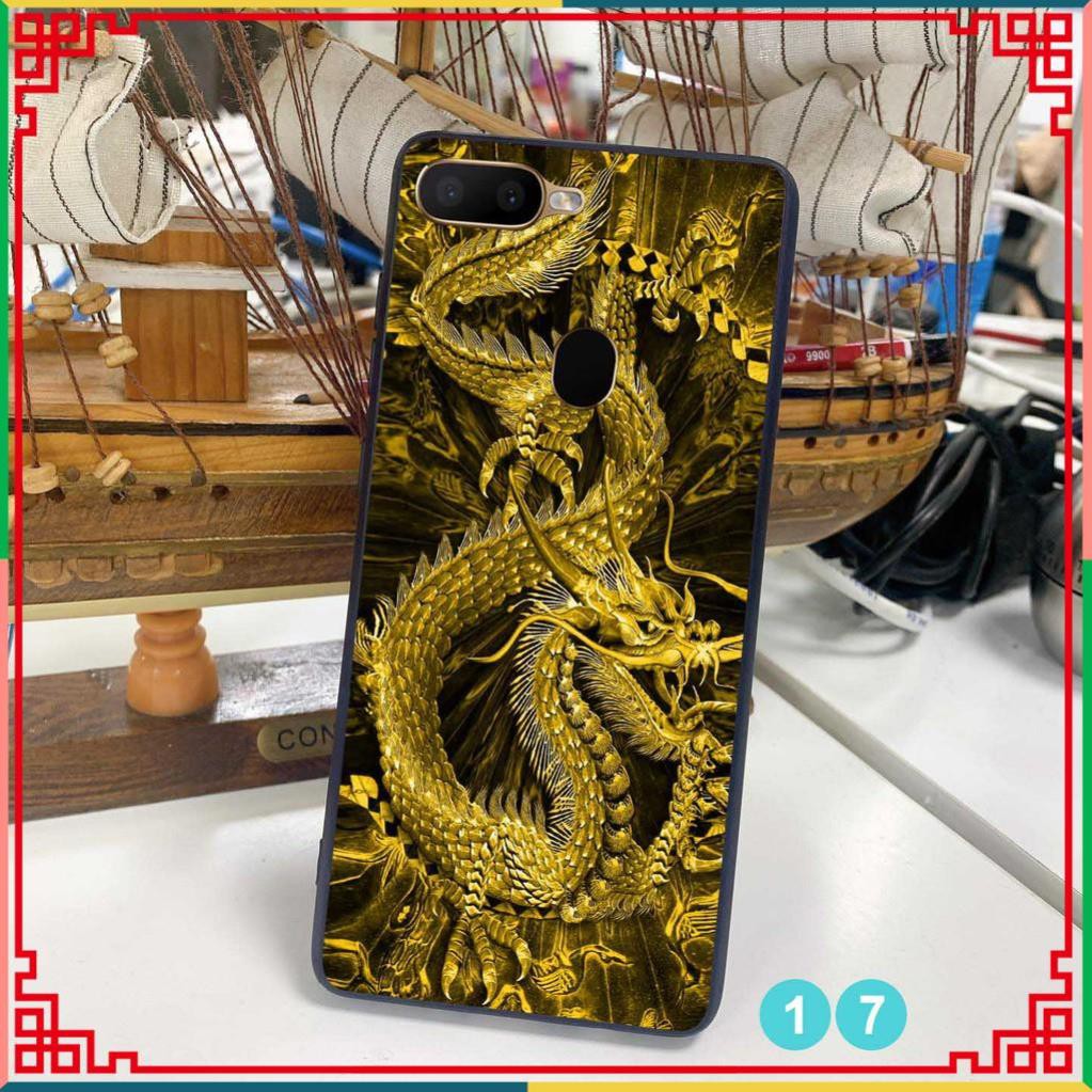 Ốp lưng kính Oppo F9 - Oppo A12 - Oppo A5s - Oppo A7 họa tiết rồng hổ bóng sáng và chống trầy tốt