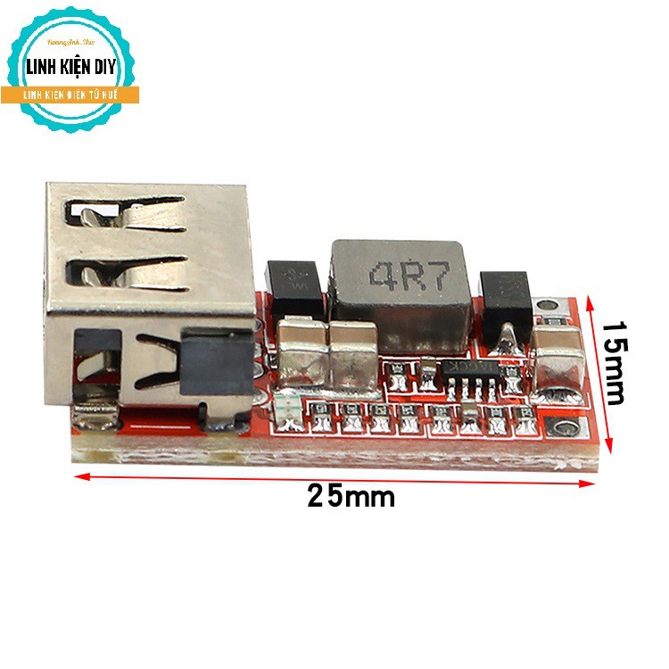 Mạch Hạ Áp BUCK Dc 6-24v Sang Dc 5v 3a đầu ra usb âm dùng sạc điện thoại từ ắc quy pin 3s 4s 5s
