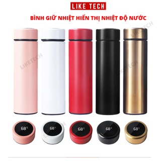 Bình giữ nhiệt có nhiệt kế thông minh 500ml - Bình giữ nhiệt INOX hiển thị nhiệt độ led cao cấp có Bảo Hành