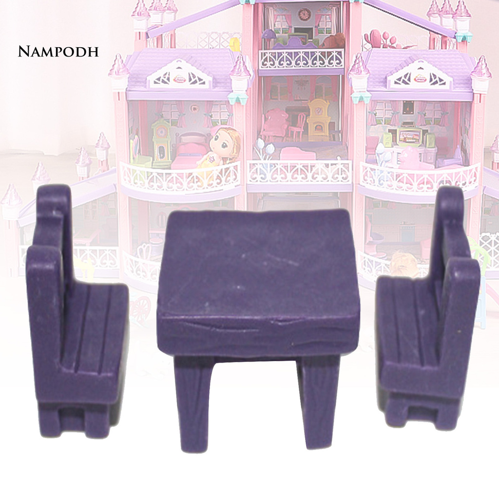 Bộ Bàn Ghế Mini Bằng Nhựa Resin Cho Nhà Búp Bê