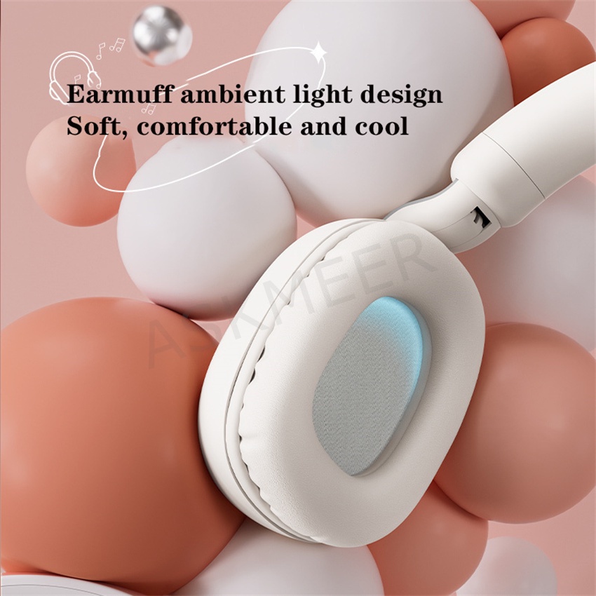 Tai Nghe Chụp Tai Bluetooth Không Dây Tích Hợp Mic Và Đèn LED Dễ Thương Cho Điện Thoại PS4