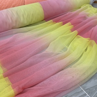 Lưới Ombre Hồng-Vàng Chất Dày Mềm