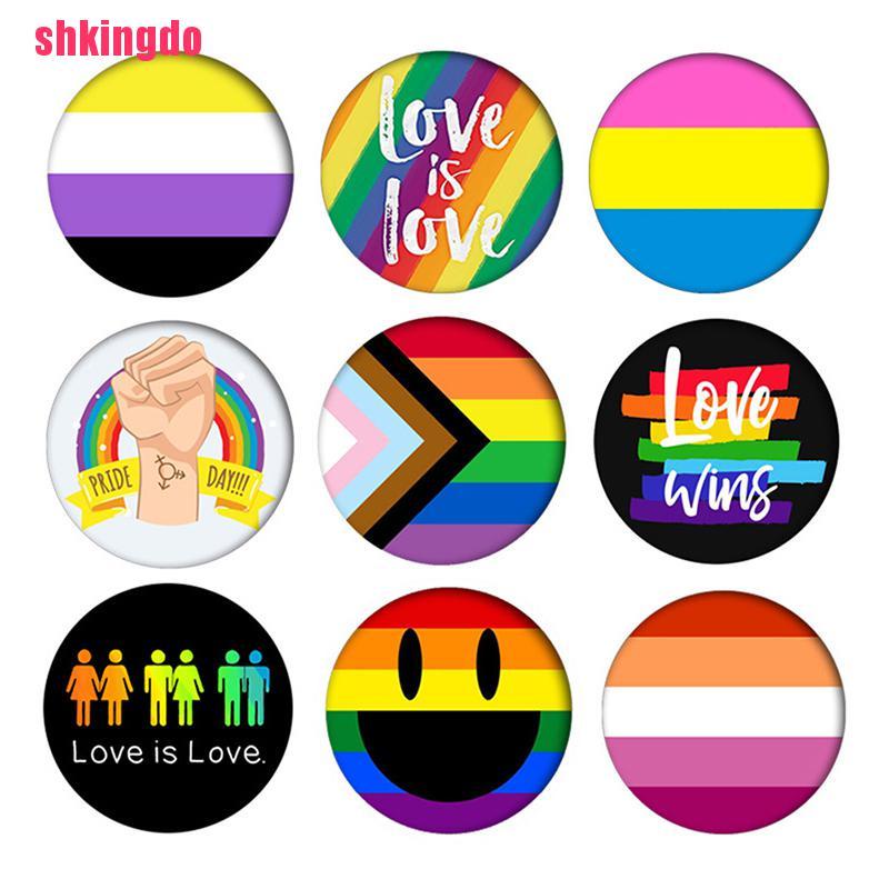 Ghim Cài Áo Hình Trái Tim / Chữ Yeh / Cầu Vồng / Lgbt Thời Trang