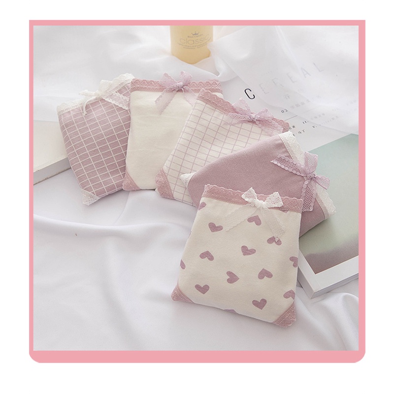 Cute Byte Quần Lót Cotton Họa Tiết Trái Tim Dễ Thương Size M-XL Cho Nữ Mới