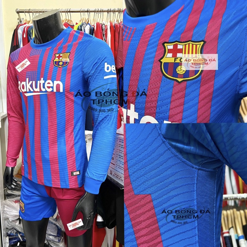 BARCA mùa 21/22 - Áo Bóng Đá bản PLAYER hàng Thái - SỌC SÂN NHÀ
