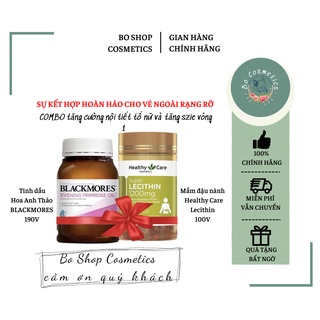Combo mầm đậu nành heathy care lecithin + tinh dầu anh thảo blackmores