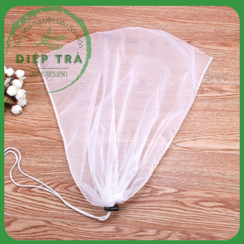 Túi vải sợi cước lọc trà/cặn sữa hạt/lọc nước ép hoa quả 38x40cm