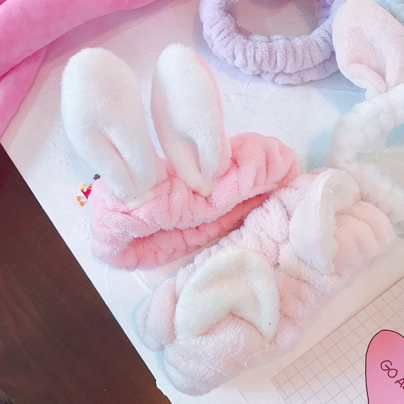 Băng đô vải mềm quấn đầu hình tai thỏ xinh xắn cho nữ