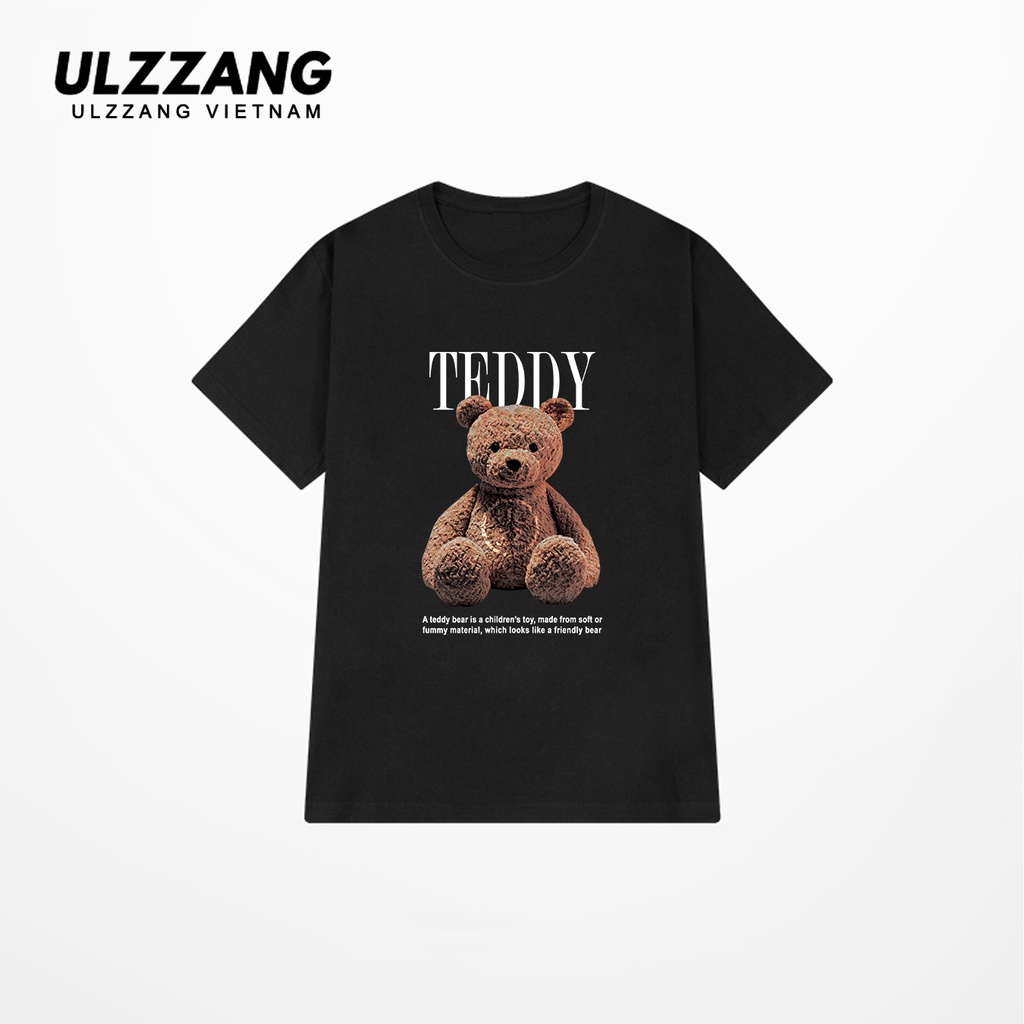 Áo thun nữ form dáng rộng tay lỡ ULZZ ulzzang teddy tay lỡ cotton premium