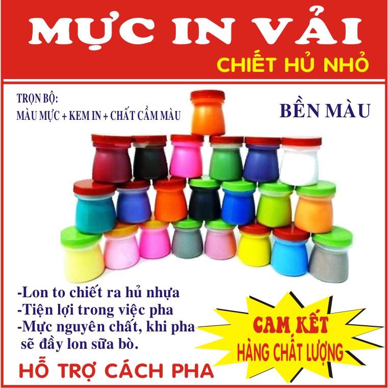 MỰC IN VẢI - TRỌN COMBO