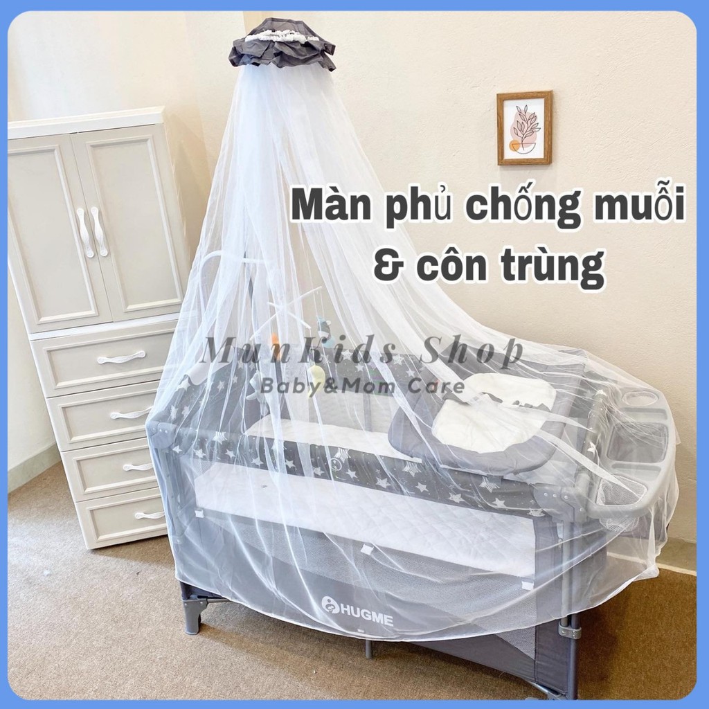  Nôi Cũi Vải Gấp Gọn Đa Năng 8in1 Hugme Cao Cấp