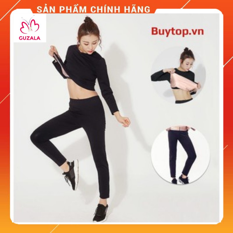 (HOT) Bộ Quần Áo Thể Thao Đổ Mồ Hôi Giảm Cân (Set Áo Phông Ngắn Tay + Quần) Sinh Nhiệt, Đổ Mồ Hôi, Giảm Mỡ Bụng