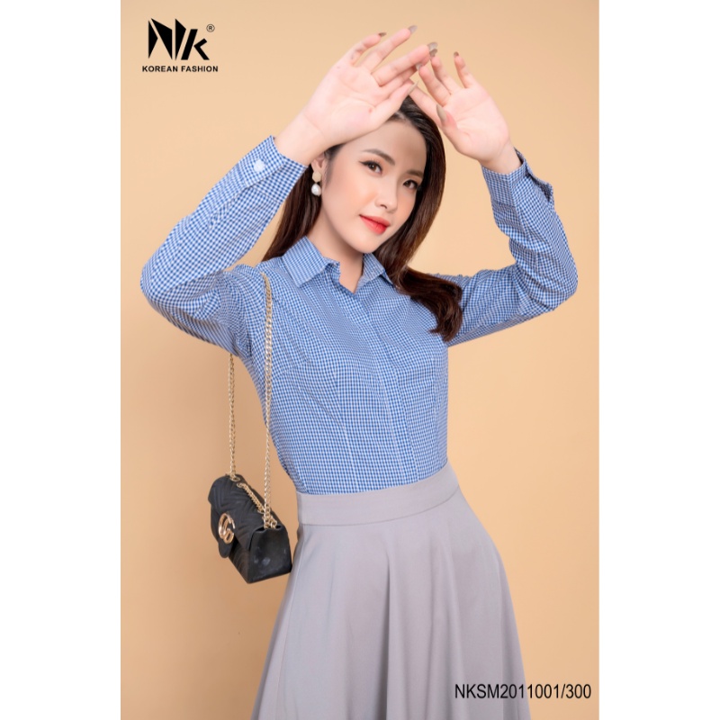 Áo Sơ Mi Kẻ Caro Dài Tay Công Sở NK FASHION Chất Liệu Vải Hàn Cao Cấp, Thoáng Mát, Thấm Hút Mồ Hôi NKSM2011001