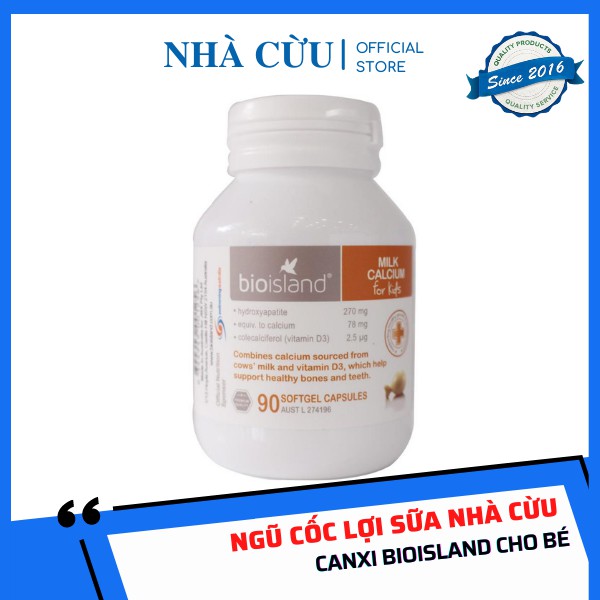 Sữa Canxi Milk Calcium Bio Island Úc dành cho trẻ từ 7 tháng tuổi - 90 viên