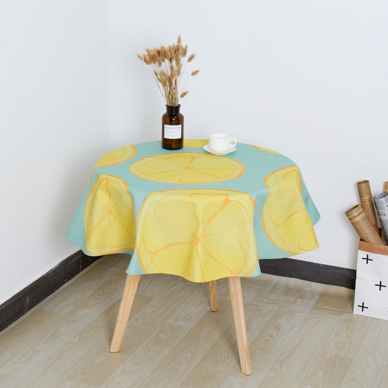 Khăn Trải Bàn Hình Tròn Bằng Vải Cotton Và Lanh Đơn Giản Phong Cách Bắc Âu