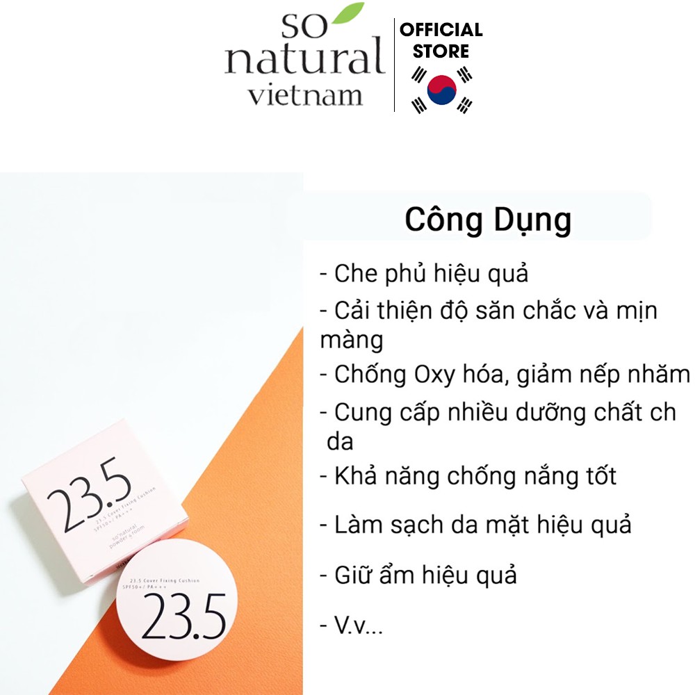 Phấn Nước Trang Điểm Lâu Trôi Cover Fixing Cushion 23.5 SPF50+/PA+++ So Natural | BigBuy360 - bigbuy360.vn