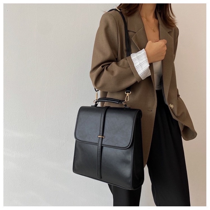 [ COMBO BALO DA PU VINTAGE CHỐNG THẤM + MÓC KHOÁ MINI, CỘT TÓC, PIN CÀI,... ]