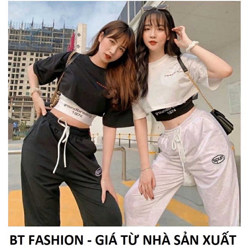 (Mua Lẻ hoặc Bộ) Áo Thun CropTop / Quần Jogger Phom Rộng Hot - BT Fashion (SE01)