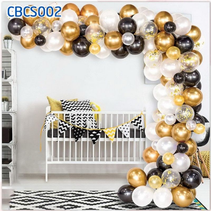 (KÈM BƠM KEO) SET BONG BÓNG SINH NHẬT TÔNG MÀU CỰC SANG MS100