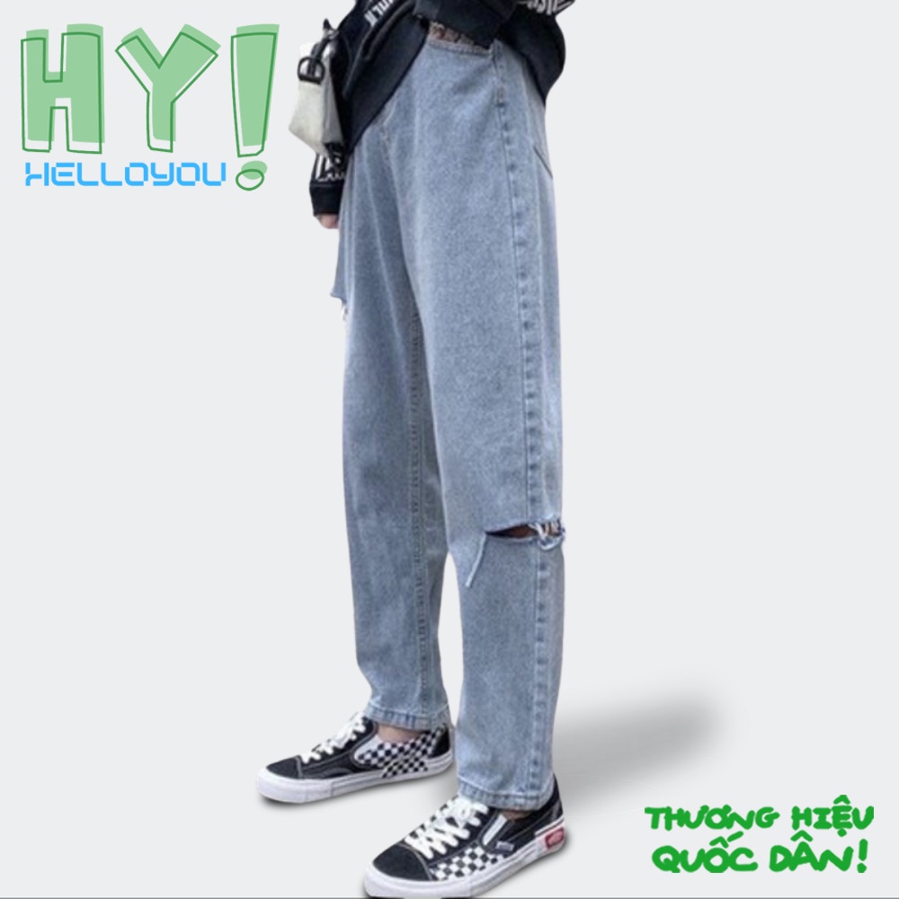 Quần Jeans Baggy Dáng Rách Cạnh 2021