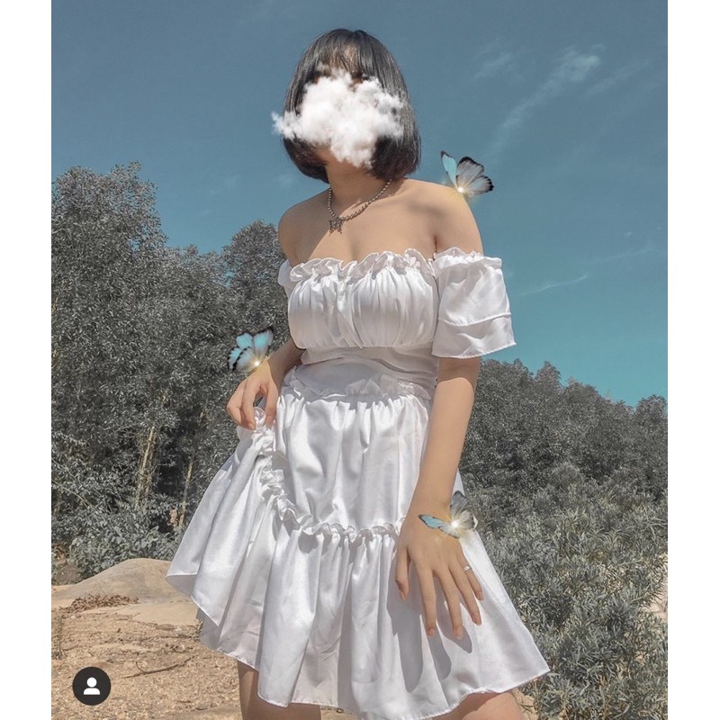 ĐẦM MIMI TRỄ VAI VẢI DÀY LƯNG CHUN