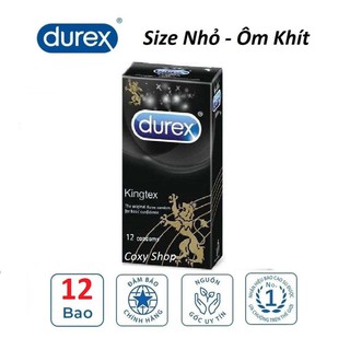 Bao cao su size nhỏ ôm khít vừa vặn Durex KINGTEX hộp 12c