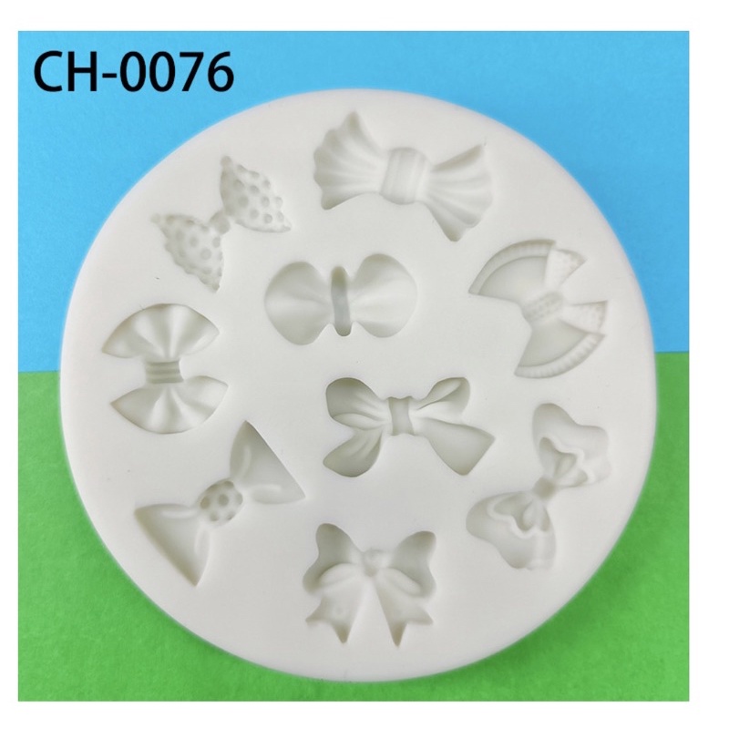 khuôn silicon nơ tròn trang trí bánh CH 0076