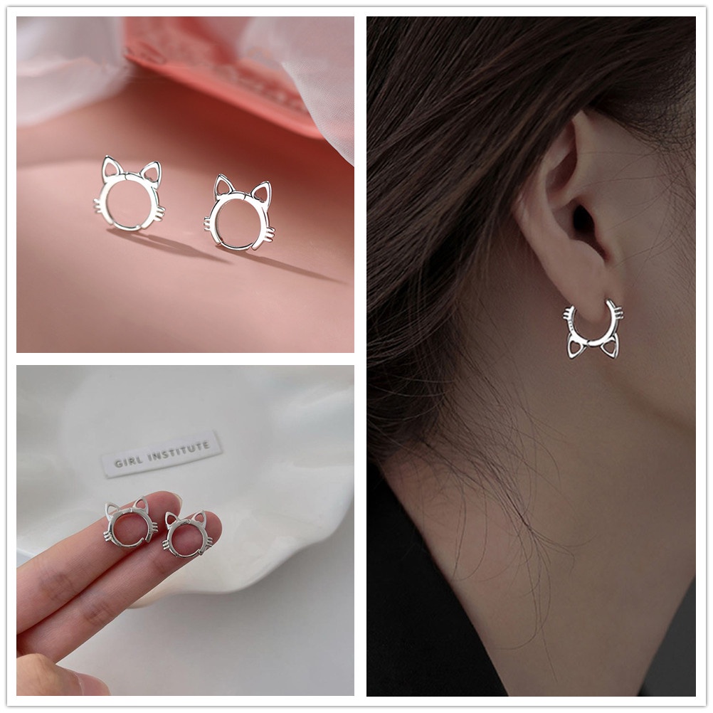 Khuyên Tai Hình Mèo Dễ Thương Đơn Giản Cho Nữ