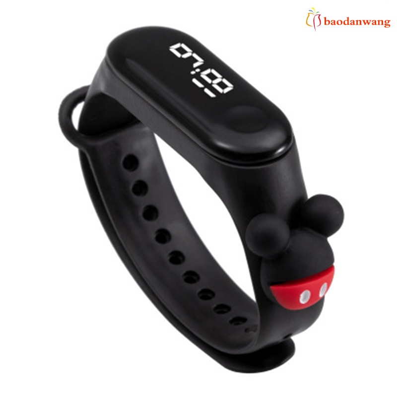 Đồng hồ đeo tay màn hình hiển thị LED điện tử màu trắng chống thấm nước thiết kế hoạt hình đáng yêu dành cho trẻ em Mi 3