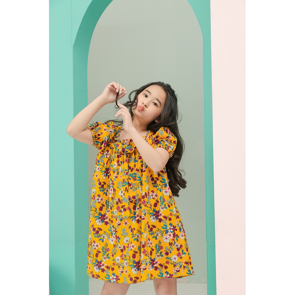 Váy thiết kế tay bồng hoa nhí JOOKYLI cho bé gái 47G0911