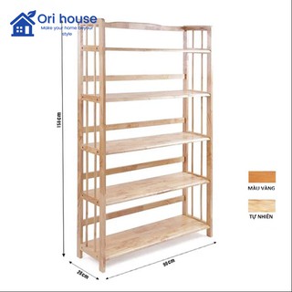 Kệ sách gỗ ngang 90cm 5 tầng chắc chắn tiện dung đa năng - Nội thất Ori