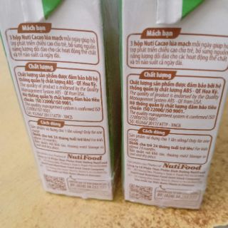 lốc sữa Nuti cacao lúa mạch 180ml date 15/6/2022
